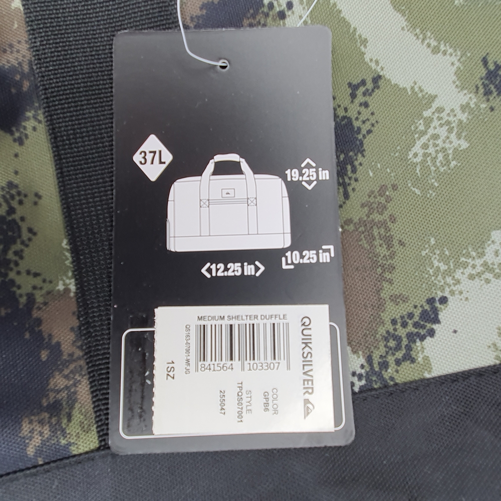 Quiksilver Medium Shelter Green Camo Duffel Bag NWT - Picture 8 of 9